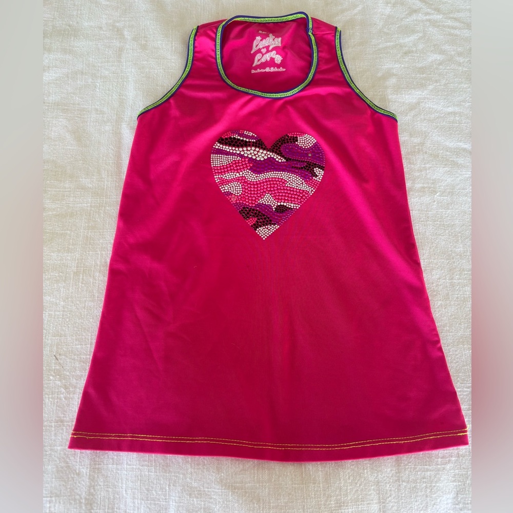 Lucky in Love girls small tennis Athletic shirt tank top